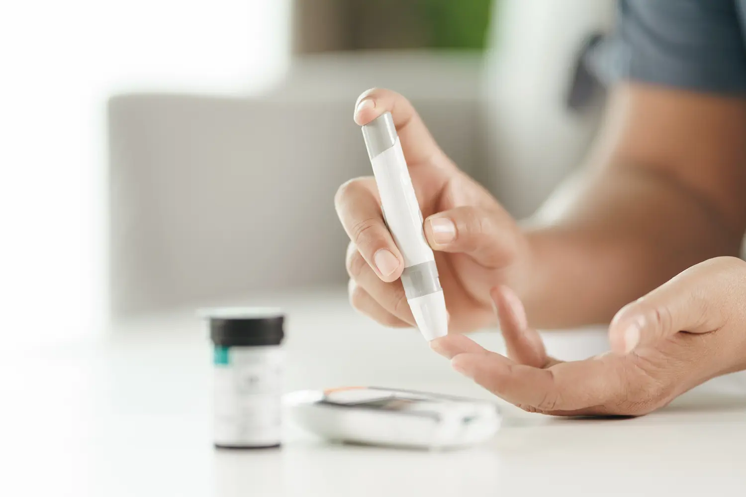 person checking blood sugar levels